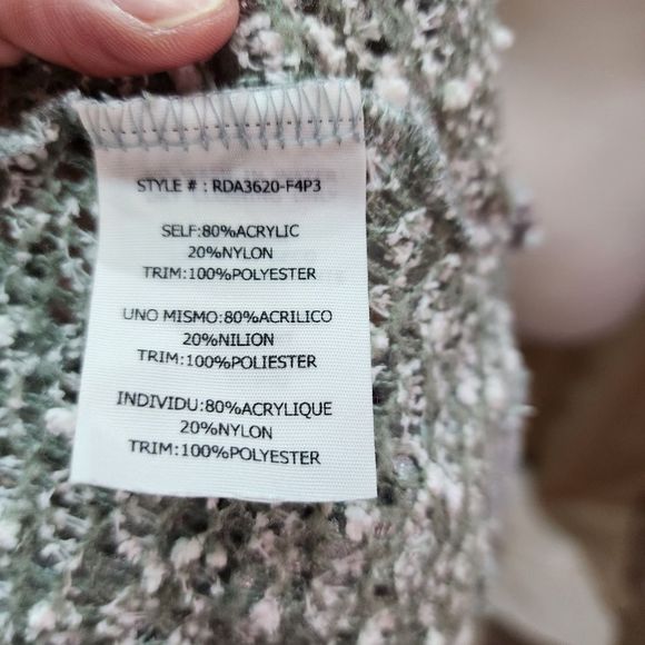 LAST CHANCE Anthropologie Ryu Mint Green Lace Trim Cowl Neck Sweater Size Medium - Picture 7 of 8